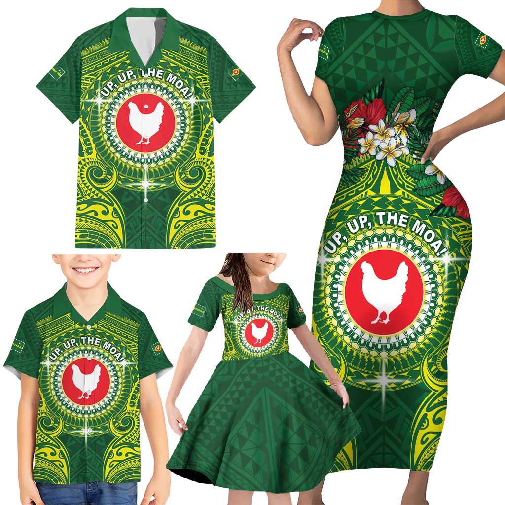Personalized American Samoa Manua Cession Day Family Matching Short Sleeve Bodycon Dress and Hawaiian Shirt Up Up The Moa