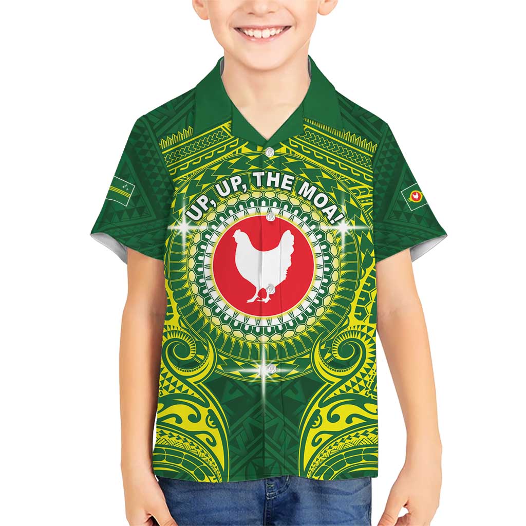 Personalized American Samoa Manua Cession Day Kid Hawaiian Shirt Up Up The Moa LT05 Kid Green - Polynesian Pride