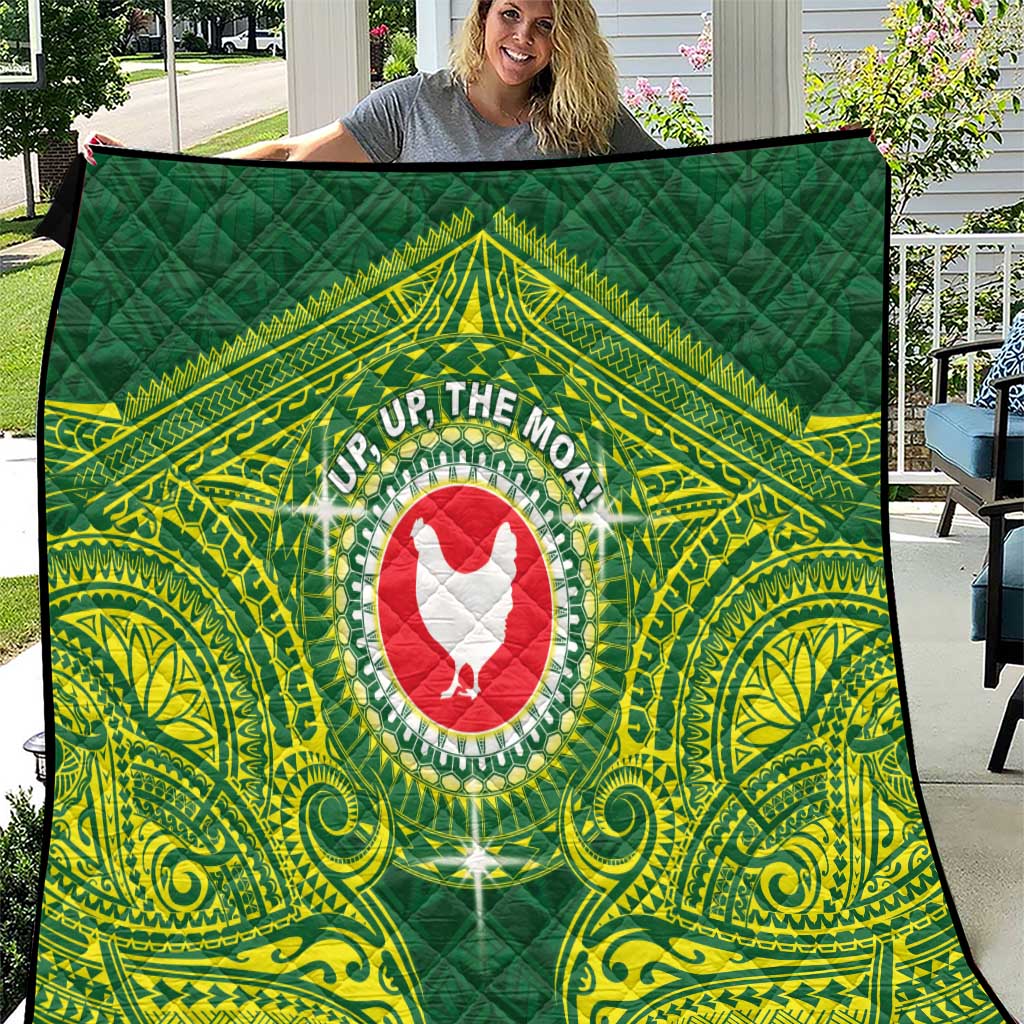 American Samoa Manua Cession Day Quilt Up Up The Moa LT05 Green - Polynesian Pride