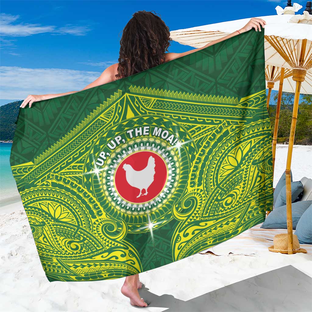 American Samoa Manua Cession Day Sarong Up Up The Moa LT05 One Size 44 x 66 inches Green - Polynesian Pride