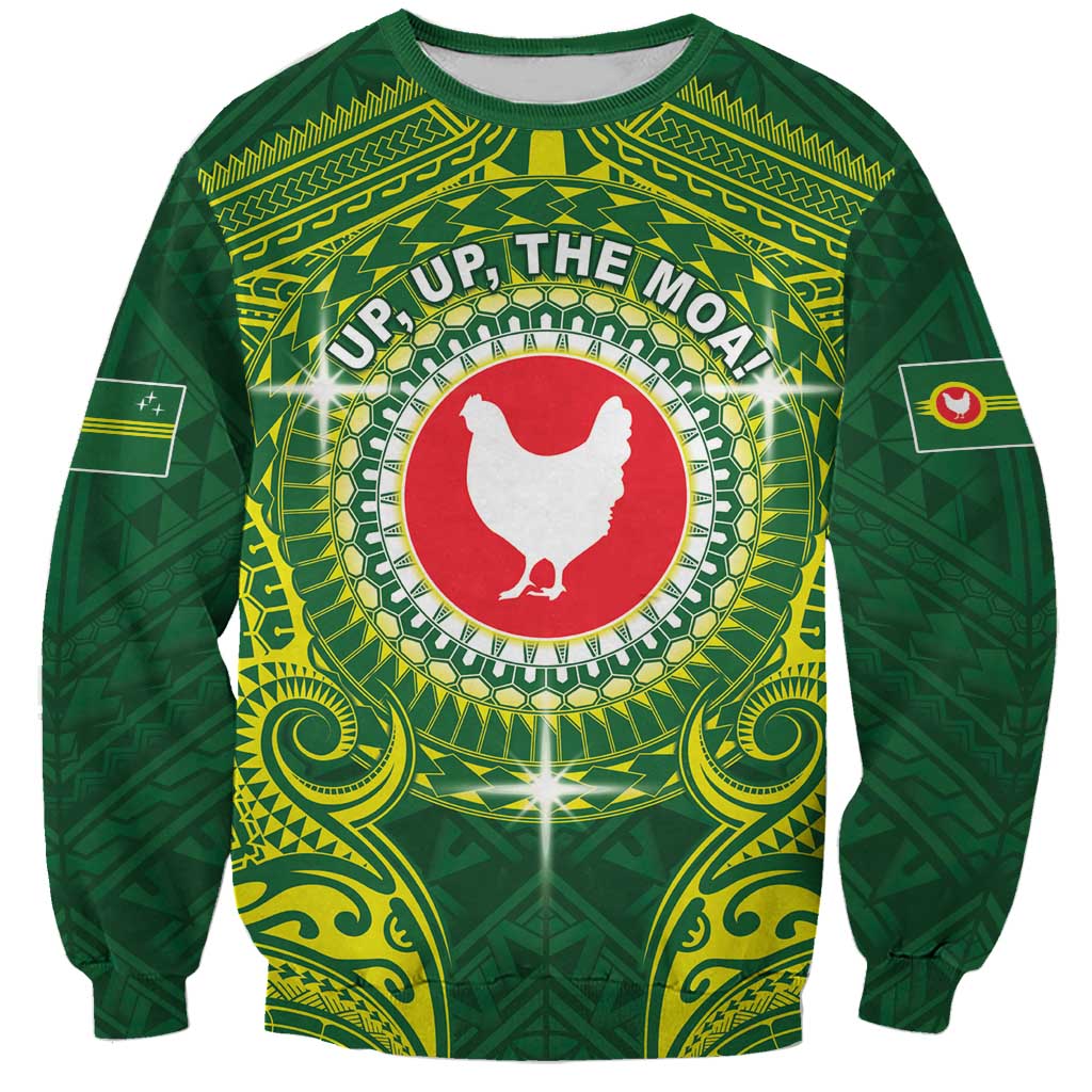 Personalized American Samoa Manua Cession Day Sweatshirt Up Up The Moa LT05 Unisex Green - Polynesian Pride