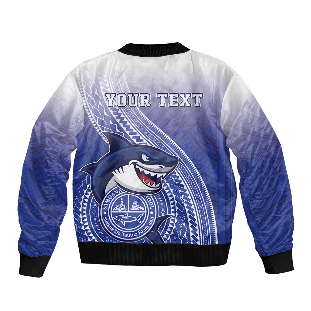 Personalized Samoana High School Bomber Jacket Polynesian Tribal Shark LT05 - Polynesian Pride