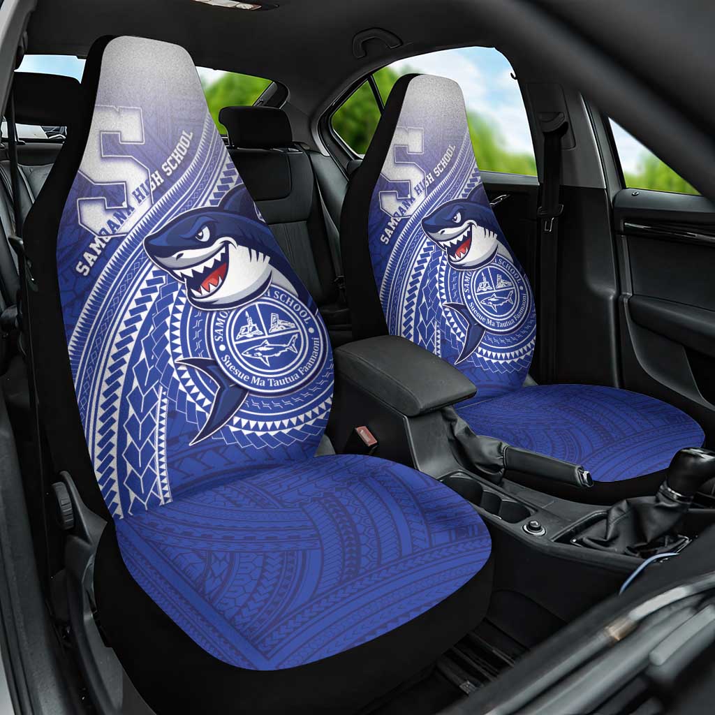 Samoana High School Car Seat Cover Polynesian Tribal Shark