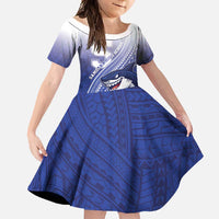 Personalized Samoana High School Family Matching Summer Maxi Dress and Hawaiian Shirt Polynesian Tribal Shark