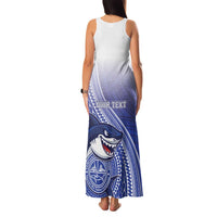Personalized Samoana High School Family Matching Tank Maxi Dress and Hawaiian Shirt Polynesian Tribal Shark