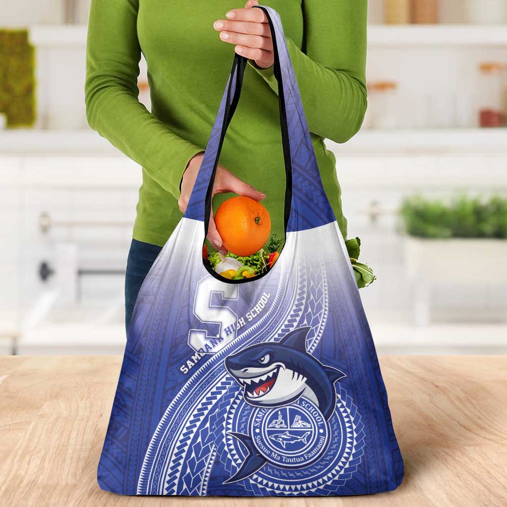 Samoana High School Grocery Bag Polynesian Tribal Shark
