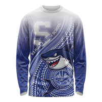 Personalized Samoana High School Long Sleeve Shirt Polynesian Tribal Shark