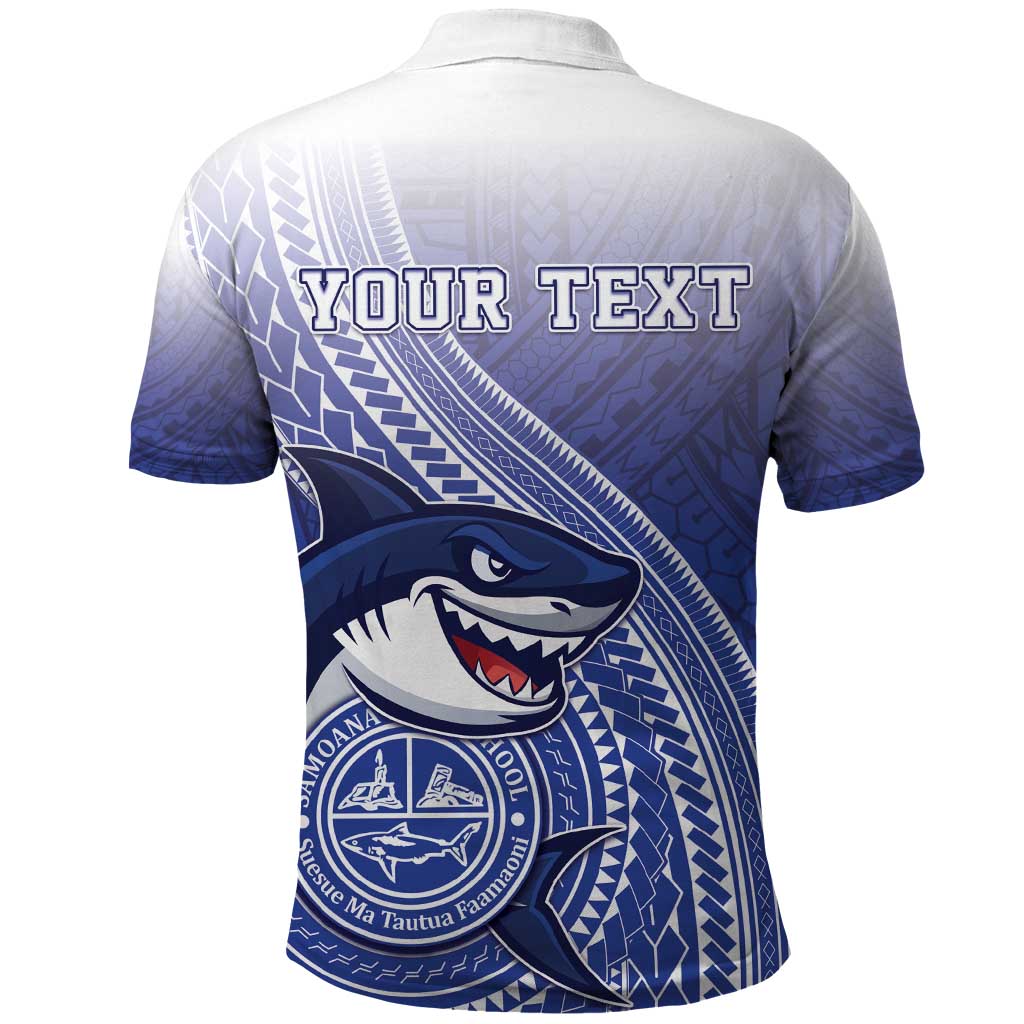 Personalized Samoana High School Polo Shirt Polynesian Tribal Shark