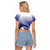 Personalized Samoana High School Raglan Cropped T Shirt Polynesian Tribal Shark