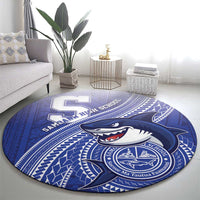 Samoana High School Round Carpet Polynesian Tribal Shark