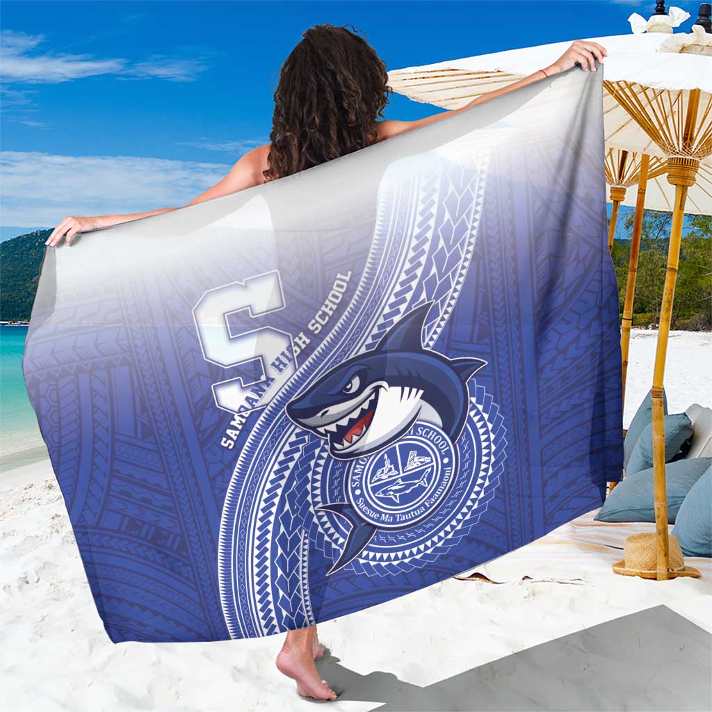 Samoana High School Sarong Polynesian Tribal Shark LT05 One Size 44 x 66 inches Blue - Polynesian Pride
