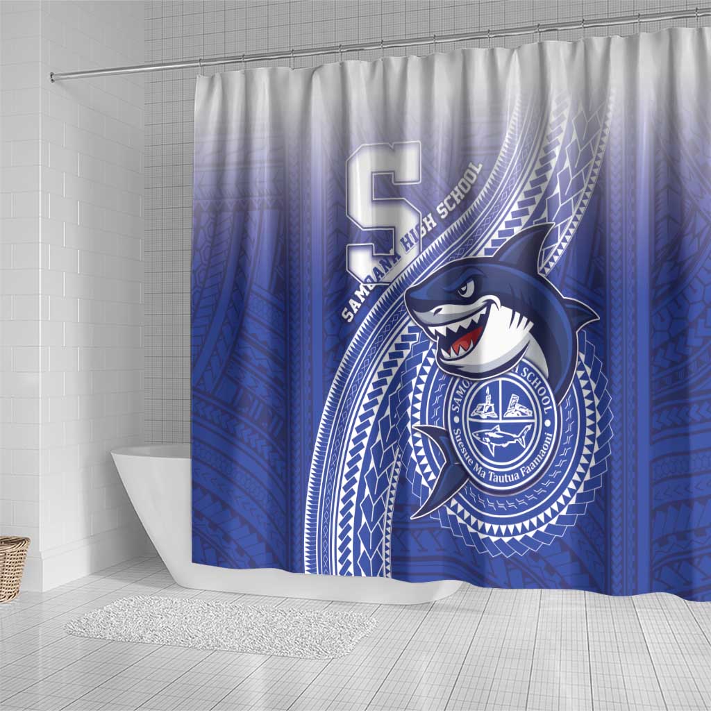 Samoana High School Shower Curtain Polynesian Tribal Shark