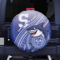 Samoana High School Spare Tire Cover Polynesian Tribal Shark LT05 No hole Blue - Polynesian Pride