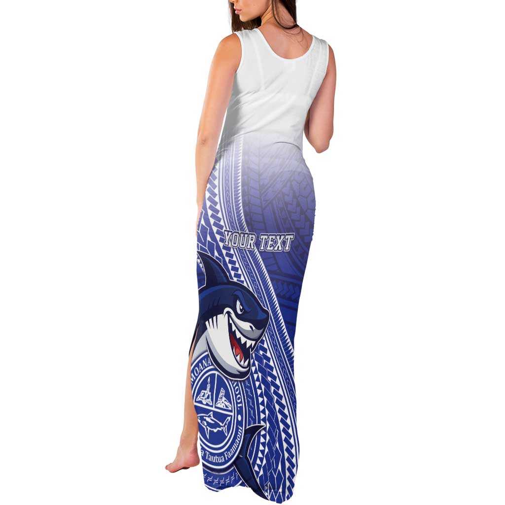 Personalized Samoana High School Tank Maxi Dress Polynesian Tribal Shark