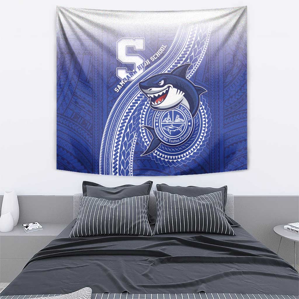 Samoana High School Tapestry Polynesian Tribal Shark