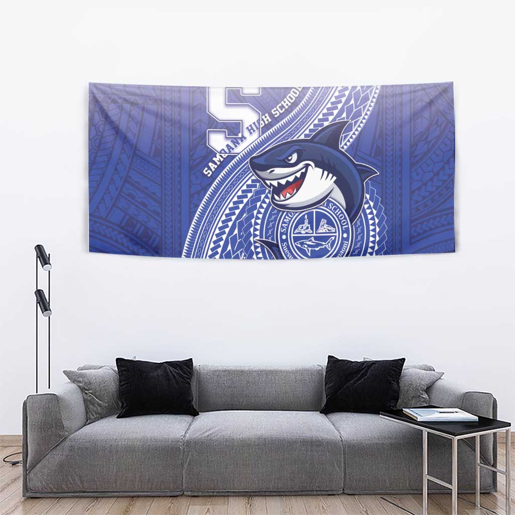 Samoana High School Tapestry Polynesian Tribal Shark