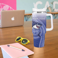Personalized Samoana High School Tumbler With Handle Polynesian Tribal Shark