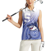 Personalized Samoana High School Women Sleeveless Polo Shirt Polynesian Tribal Shark LT05 - Polynesian Pride