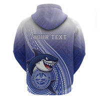 Personalized Samoana High School Zip Hoodie Polynesian Tribal Shark