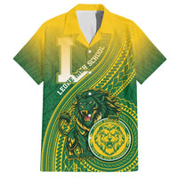 Personalized Leone High School Family Matching Long Sleeve Bodycon Dress and Hawaiian Shirt Leone Lion LT05 Dad's Shirt - Short Sleeve Green - Polynesian Pride
