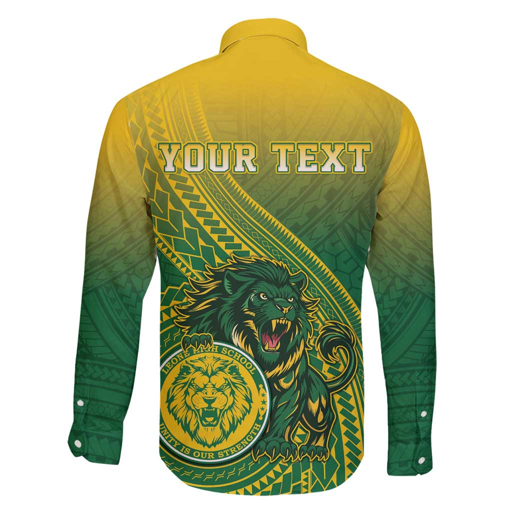 Personalized Leone High School Family Matching Off Shoulder Maxi Dress and Hawaiian Shirt Leone Lion