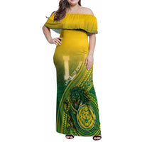 Personalized Leone High School Family Matching Off Shoulder Maxi Dress and Hawaiian Shirt Leone Lion