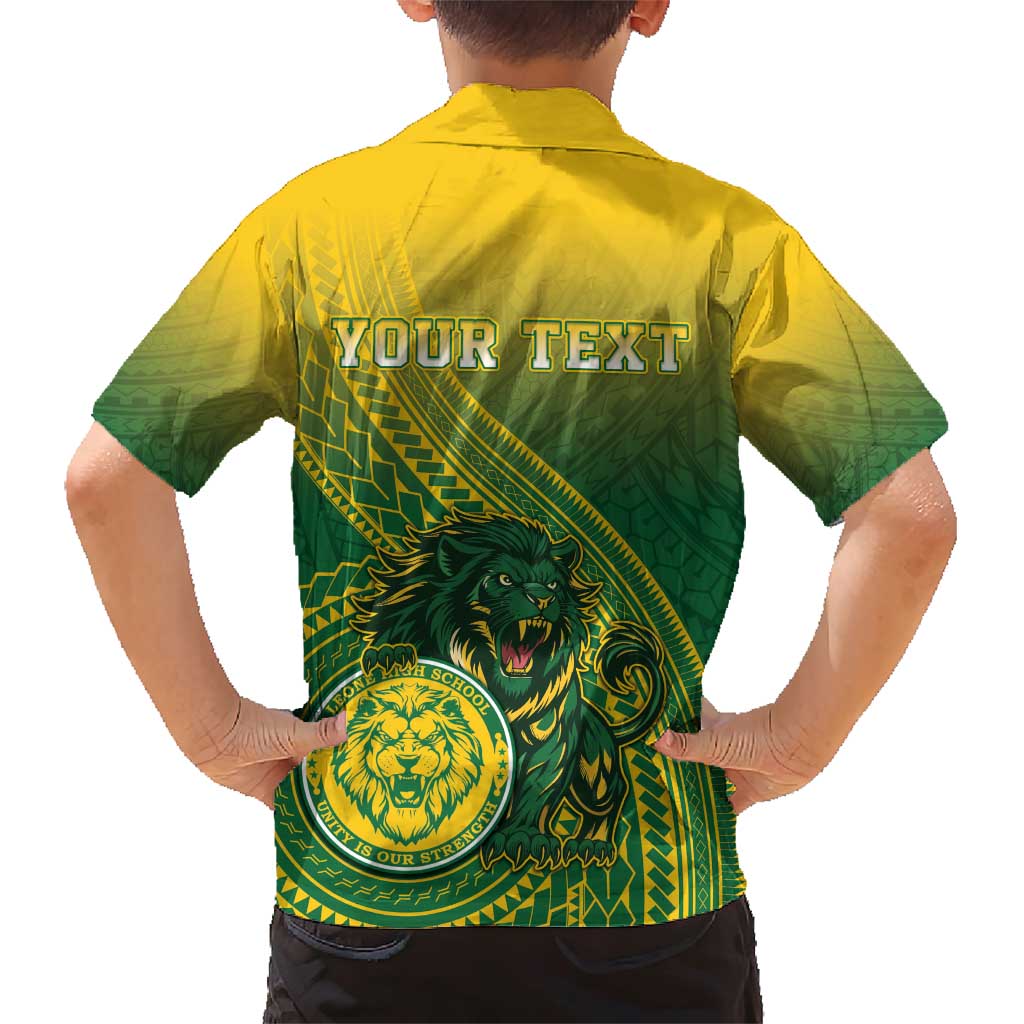 Personalized Leone High School Family Matching Short Sleeve Bodycon Dress and Hawaiian Shirt Leone Lion LT05 - Polynesian Pride