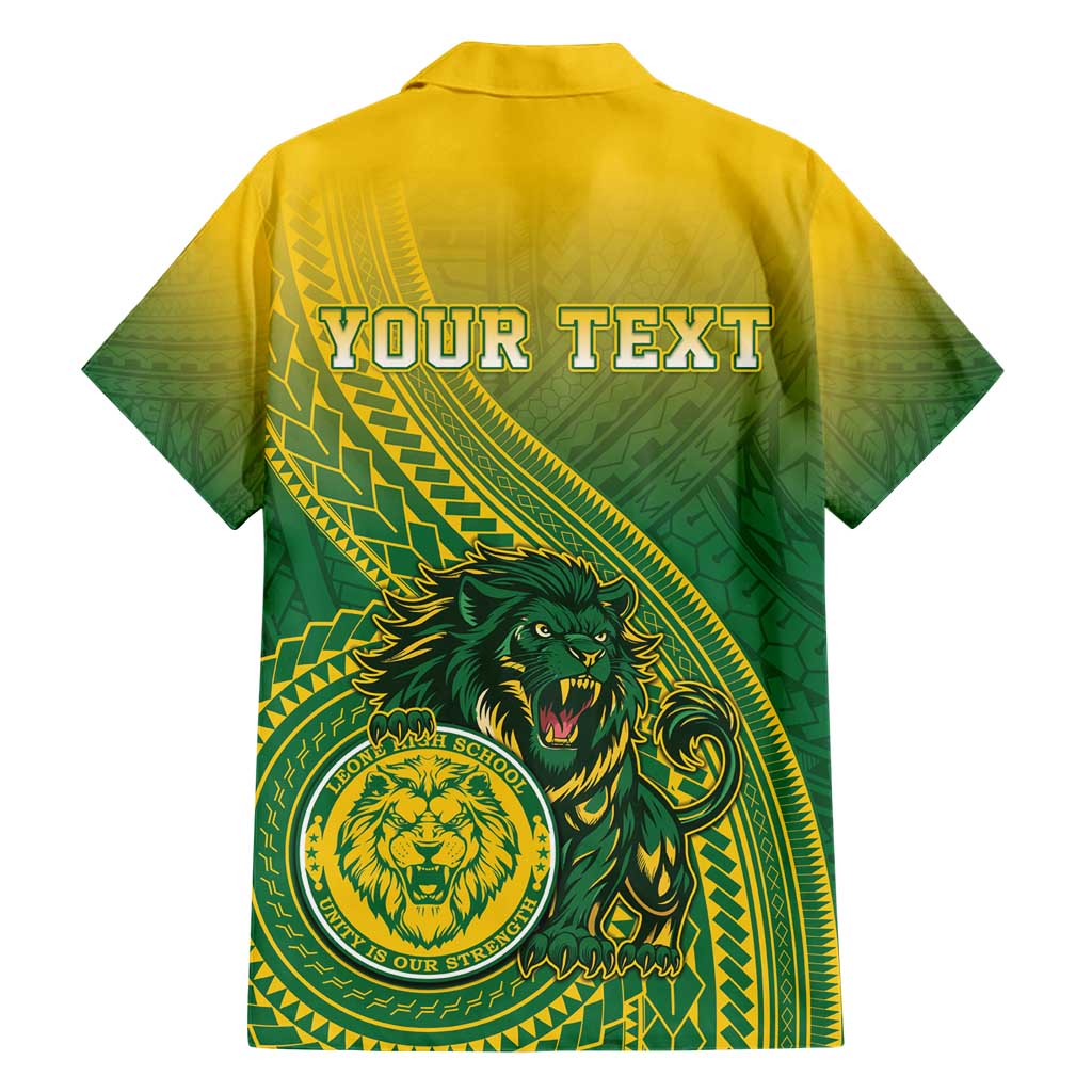 Personalized Leone High School Family Matching Short Sleeve Bodycon Dress and Hawaiian Shirt Leone Lion LT05 - Polynesian Pride