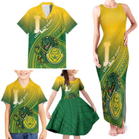 Personalized Leone High School Family Matching Tank Maxi Dress and Hawaiian Shirt Leone Lion