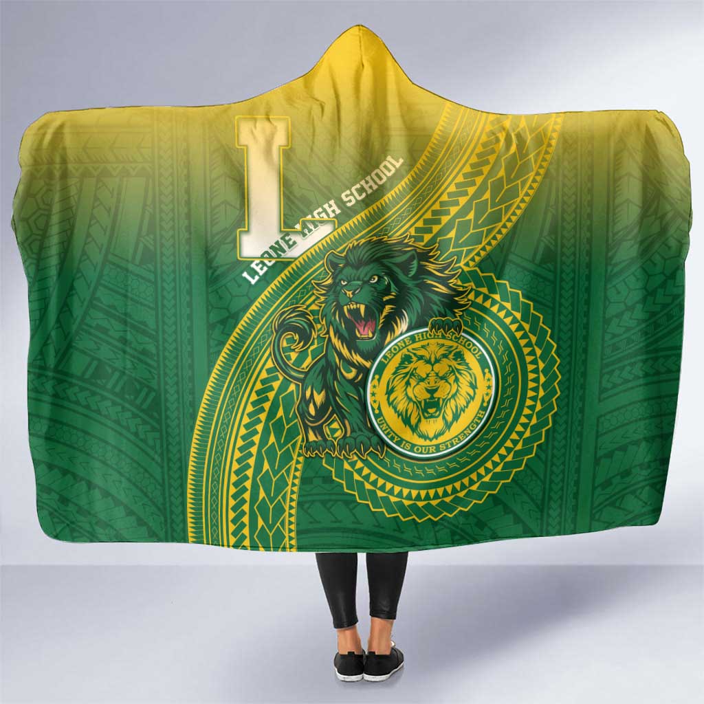 Leone High School Hooded Blanket Leone Lion LT05 One Size Green - Polynesian Pride