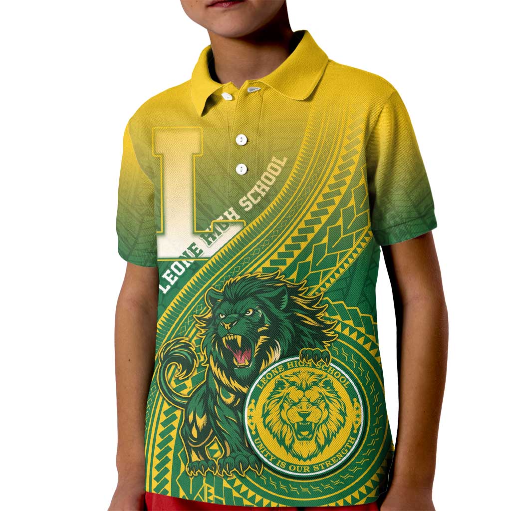 Personalized Leone High School Kid Polo Shirt Leone Lion LT05 Kid Green - Polynesian Pride