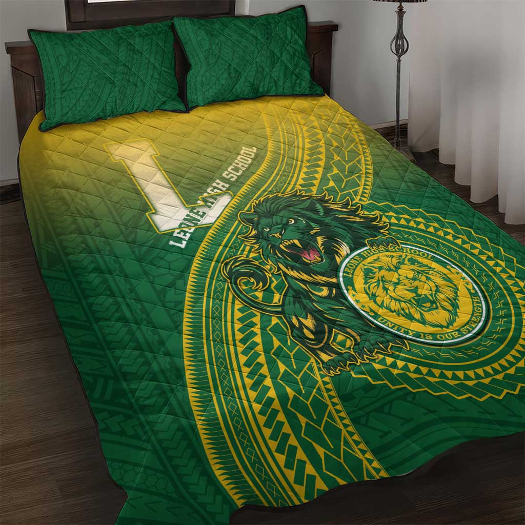 Leone High School Quilt Bed Set Leone Lion LT05 Green - Polynesian Pride