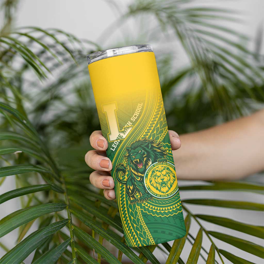 Personalized Leone High School Skinny Tumbler Leone Lion LT05 - Polynesian Pride