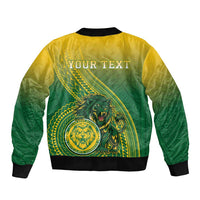 Personalized Leone High School Sleeve Zip Bomber Jacket Leone Lion LT05 - Polynesian Pride