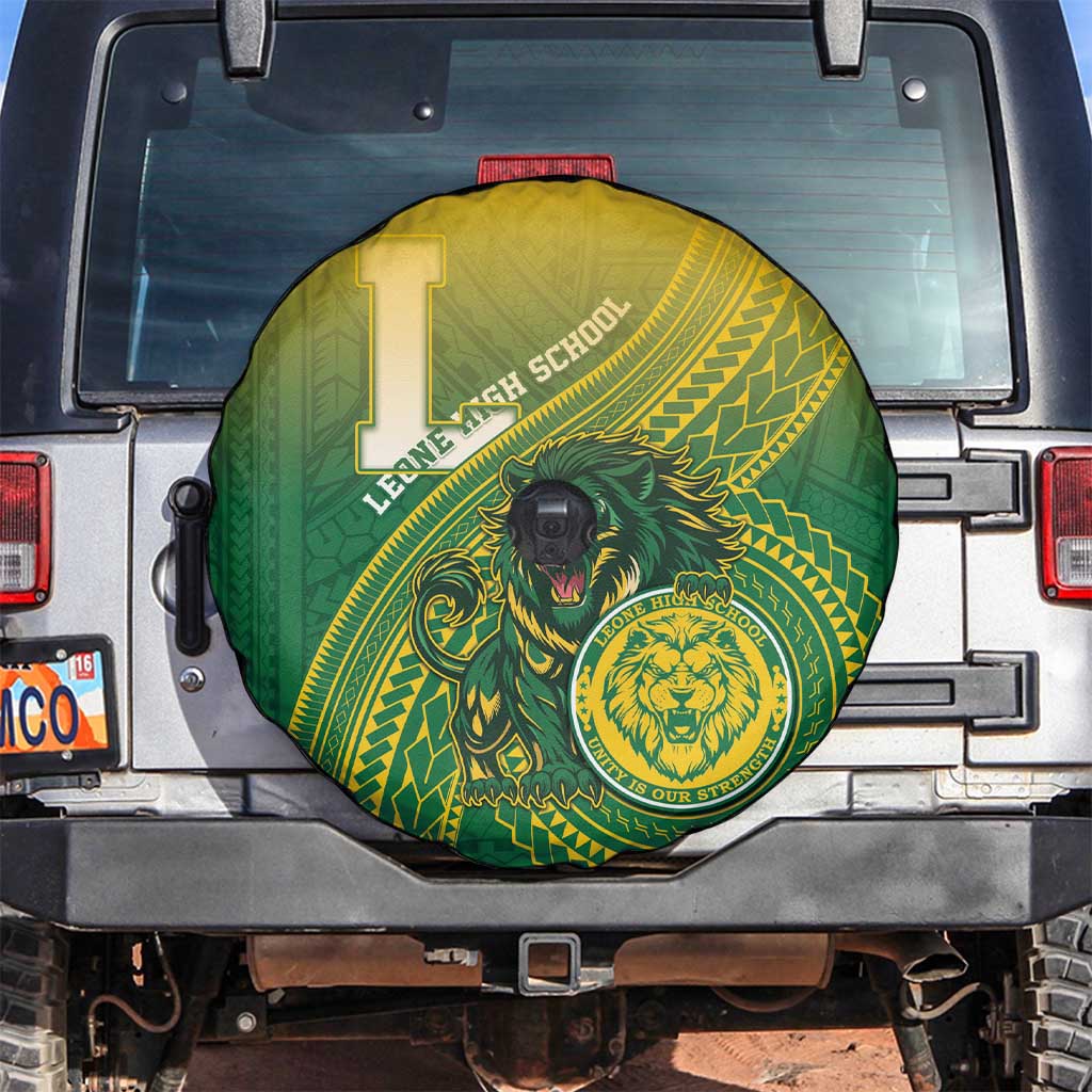 Leone High School Spare Tire Cover Leone Lion LT05 Green - Polynesian Pride