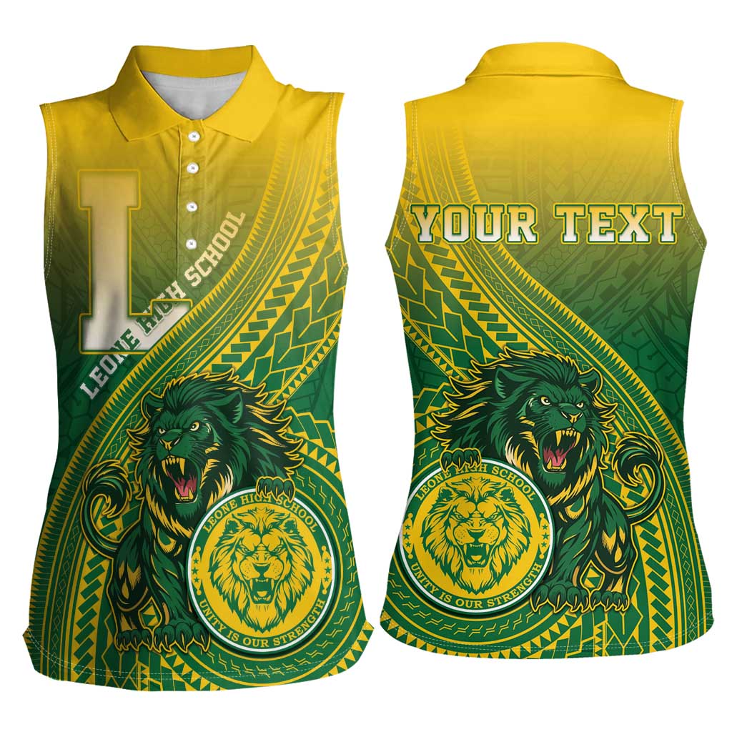 Personalized Leone High School Women Sleeveless Polo Shirt Leone Lion LT05 - Polynesian Pride