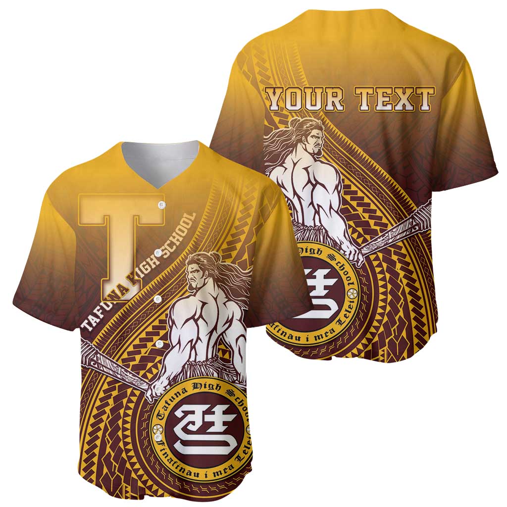 Personalized Tafuna High School Baseball Jersey Polynesian Warrior