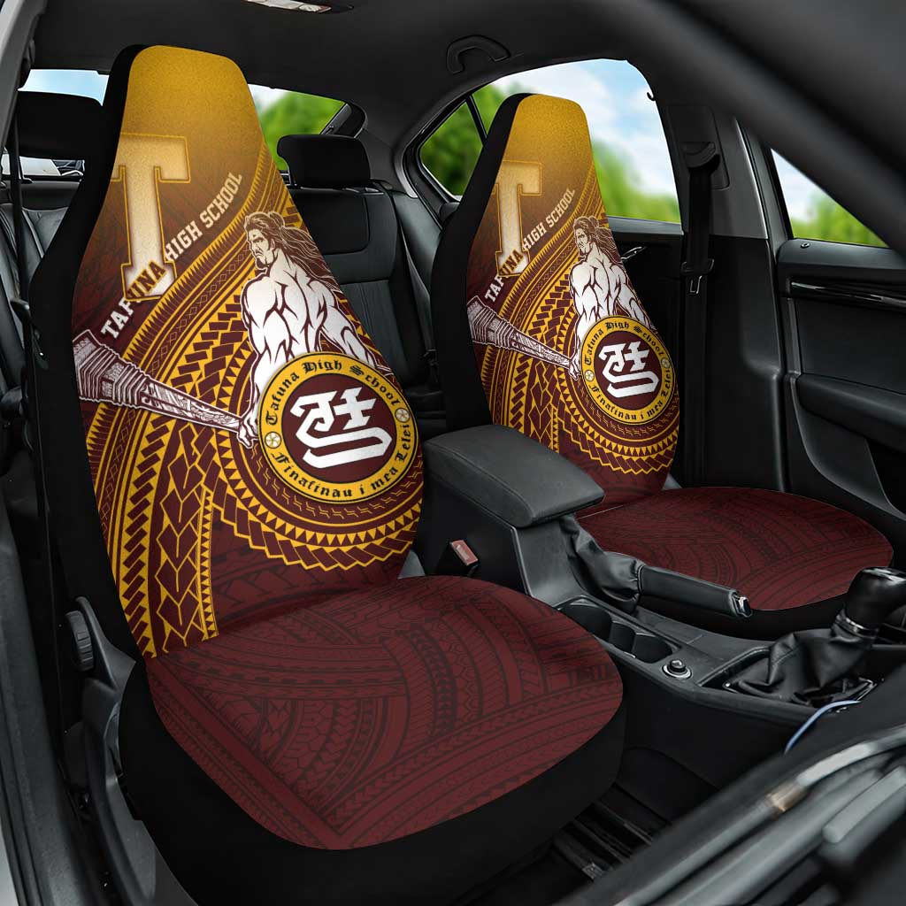 Tafuna High School Car Seat Cover Polynesian Warrior