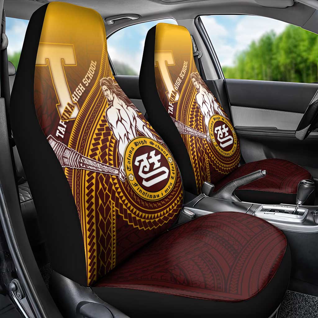 Tafuna High School Car Seat Cover Polynesian Warrior