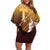 Personalized Tafuna High School Family Matching Off Shoulder Short Dress and Hawaiian Shirt Polynesian Warrior