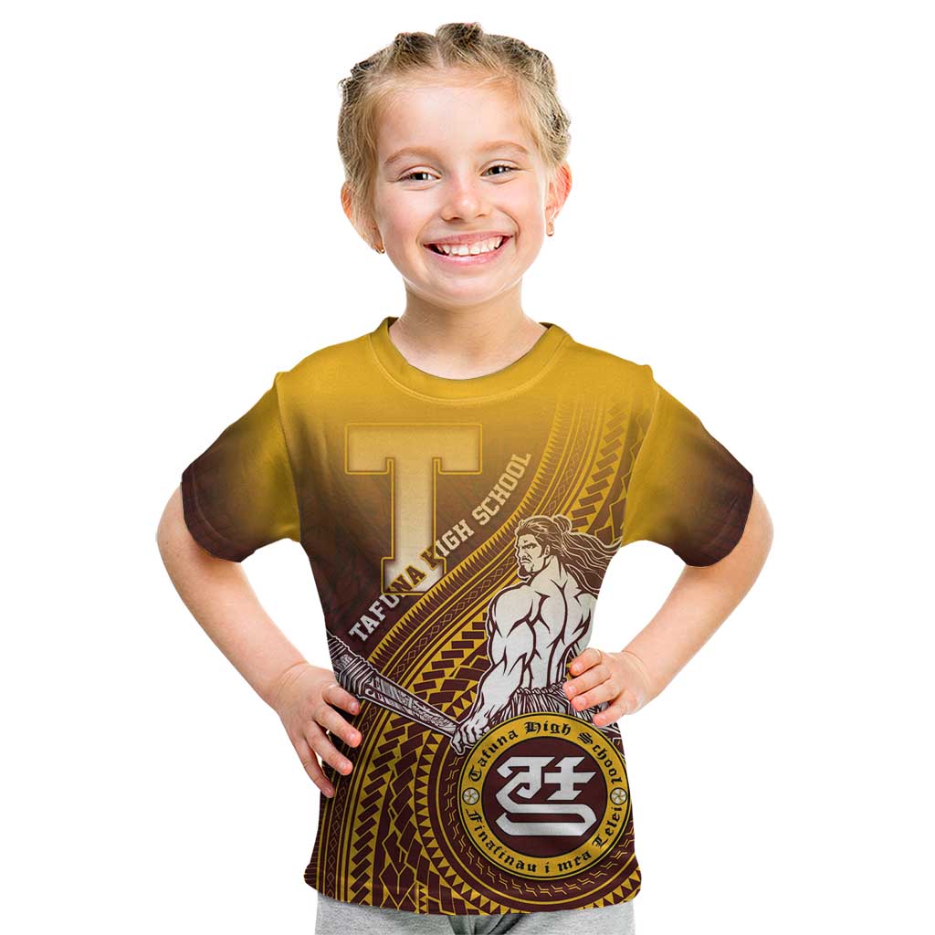 Personalized Tafuna High School Kid T Shirt Polynesian Warrior