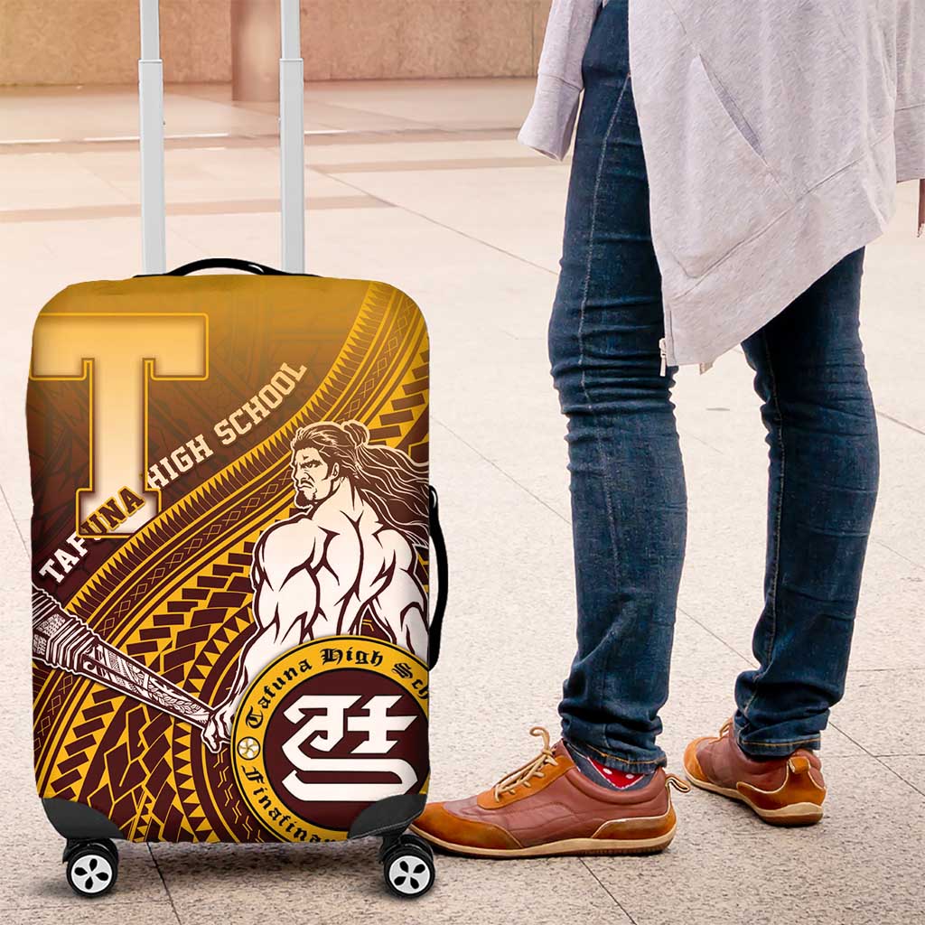 Tafuna High School Luggage Cover Polynesian Warrior LT05 Maroon - Polynesian Pride