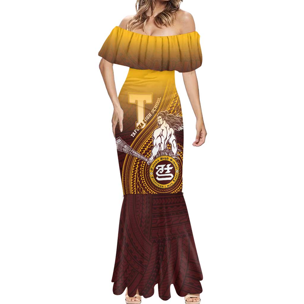 Personalized Tafuna High School Mermaid Dress Polynesian Warrior
