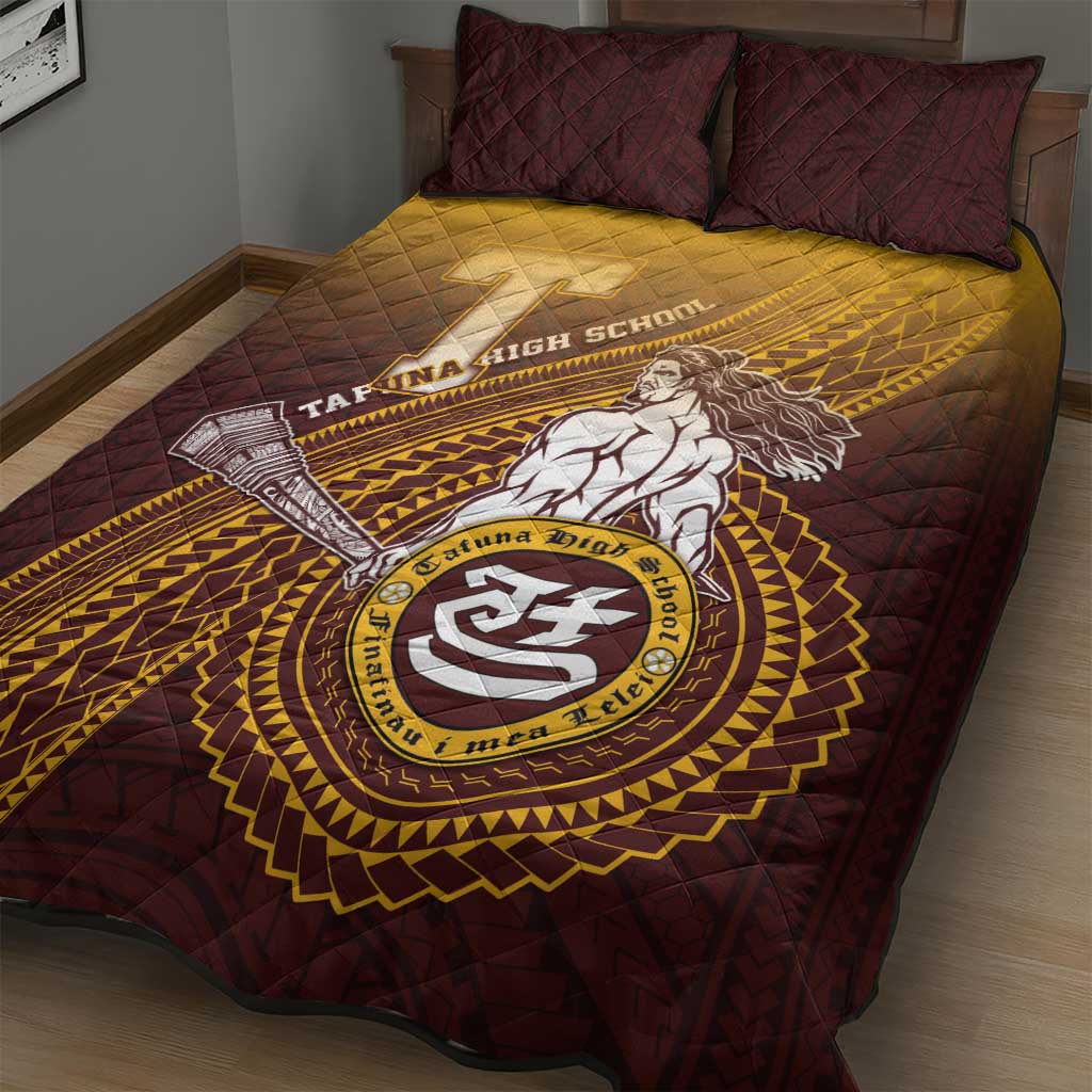 Tafuna High School Quilt Bed Set Polynesian Warrior
