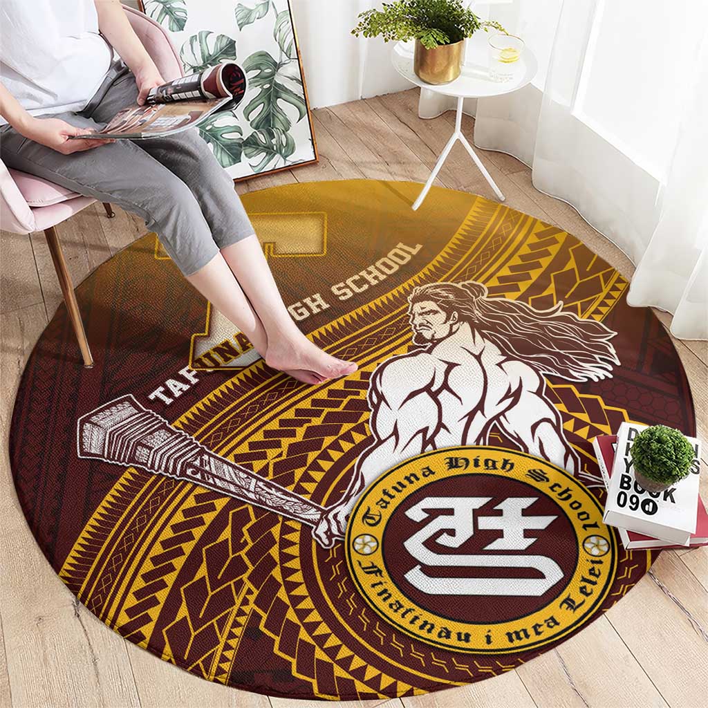 Tafuna High School Round Carpet Polynesian Warrior