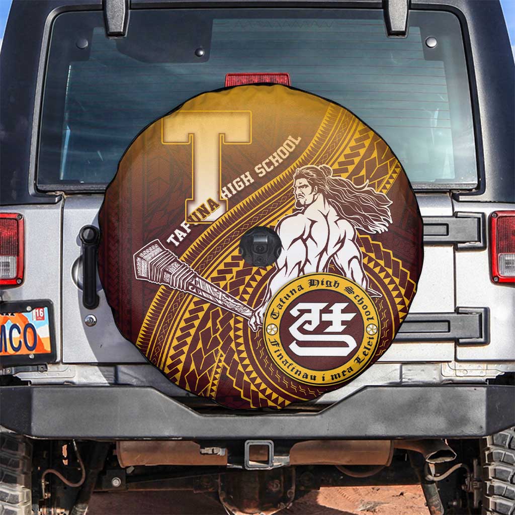 Tafuna High School Spare Tire Cover Polynesian Warrior LT05 Maroon - Polynesian Pride