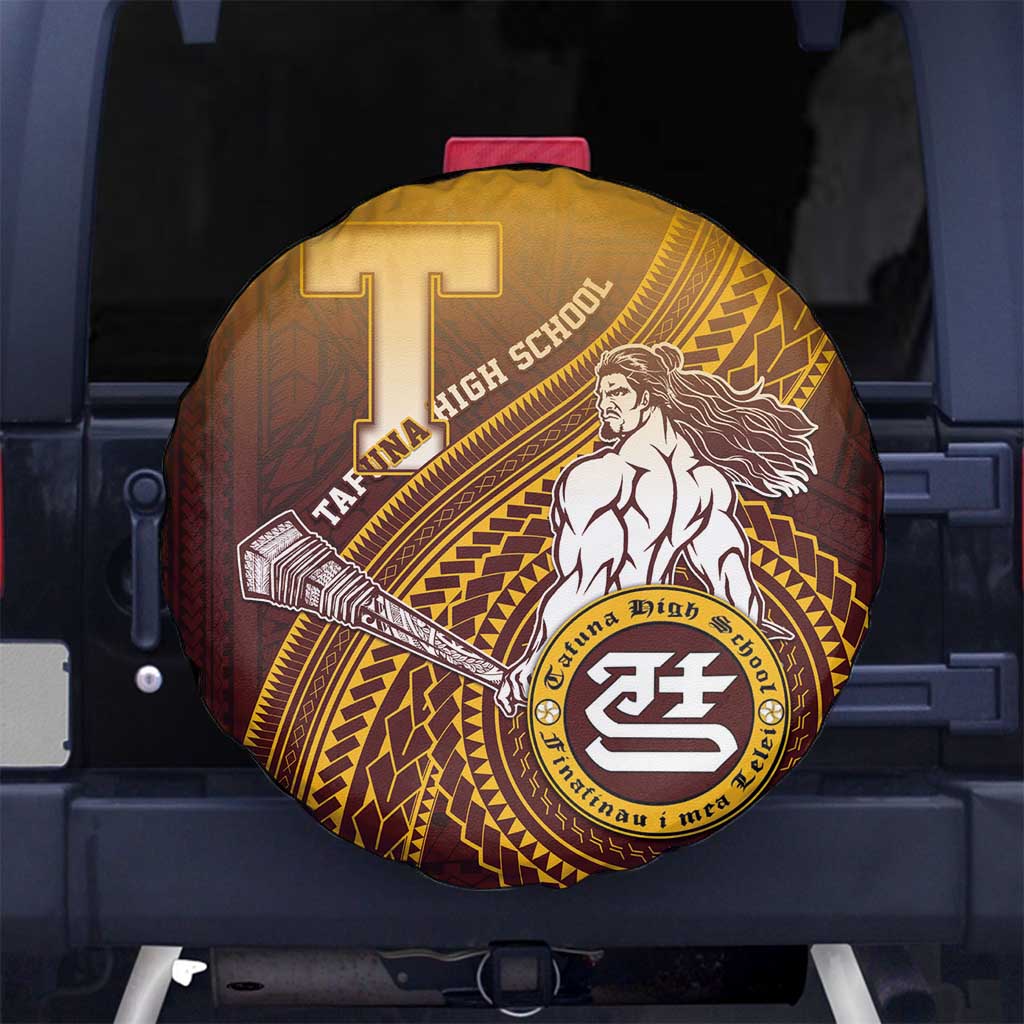 Tafuna High School Spare Tire Cover Polynesian Warrior LT05 No hole Maroon - Polynesian Pride