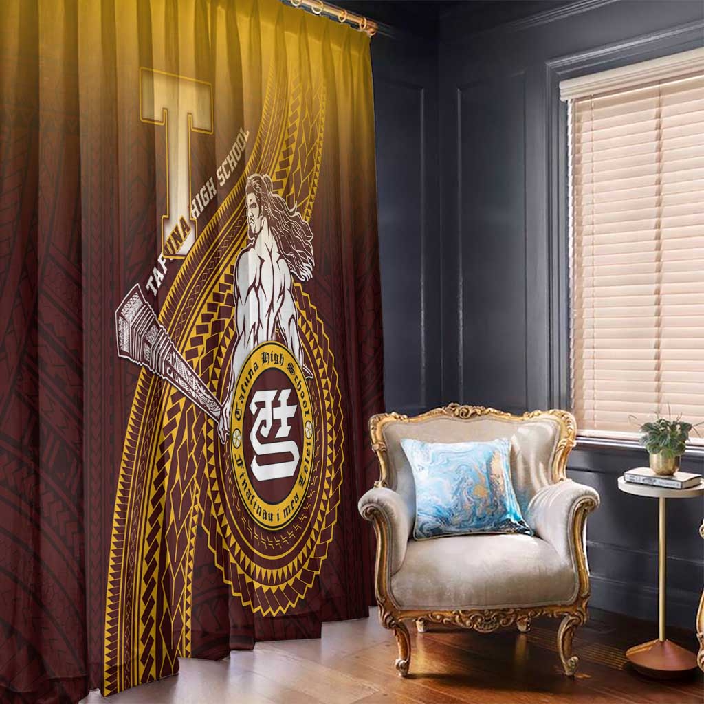 Tafuna High School Window Curtain Polynesian Warrior