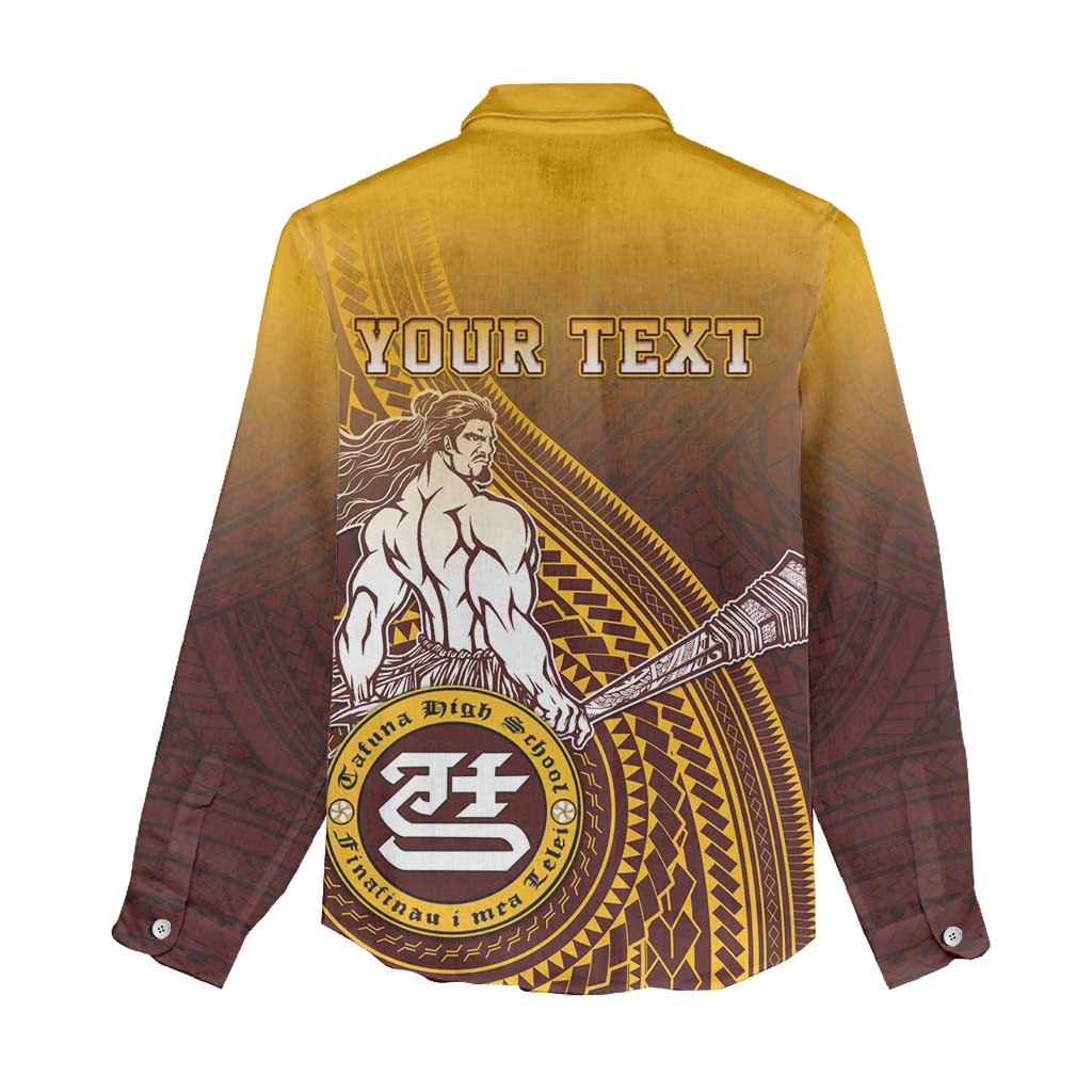 Personalized Tafuna High School Women Casual Shirt Polynesian Warrior