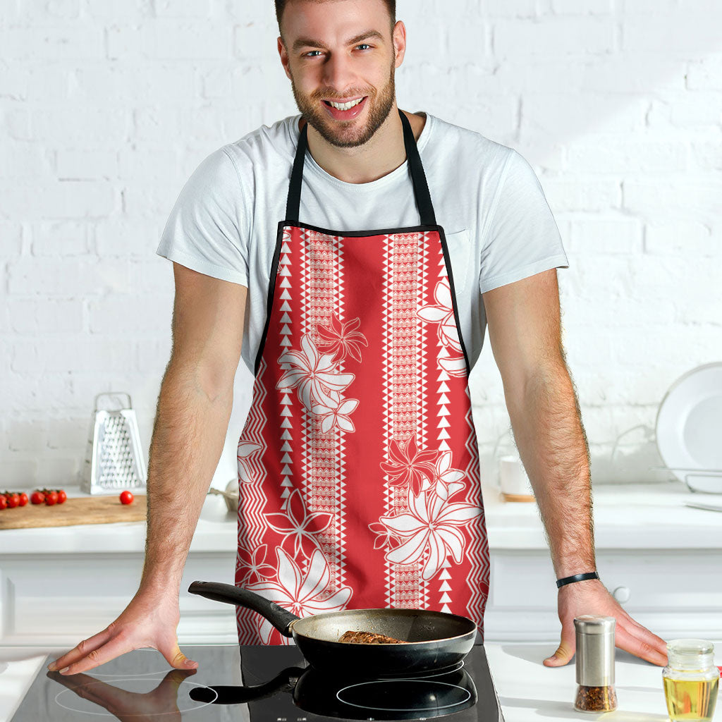 Hawaii Kakau Tribal Apron With Red Tiare